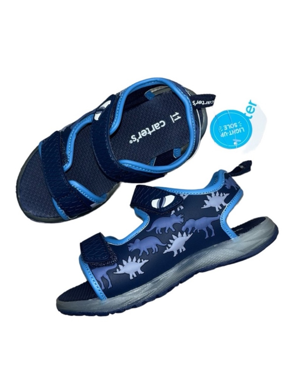 NWT Carter’s Dinosaur Light Up Velcro Sandals 11T